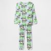 Conjunto de pijama de algodón orgánico cepillado para bebés y niños pequeños