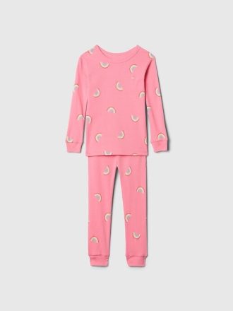 Conjunto de pijama de algodón orgánico cepillado para bebés y niños pequeños