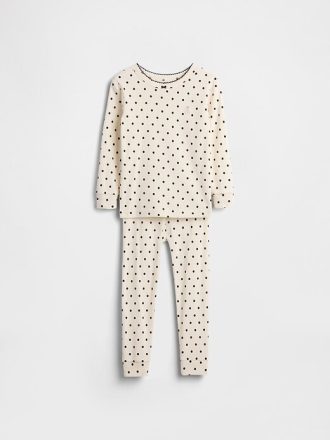 Conjunto de pijama de algodón orgánico cepillado para bebés y niños pequeños