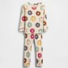 Conjunto de pijama de algodón orgánico cepillado para bebés y niños pequeños