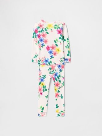 Conjunto de pijama de algodón orgánico cepillado para bebés y niños pequeños