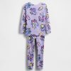 Conjunto de pijama de algodón orgánico cepillado para bebés y niños pequeños
