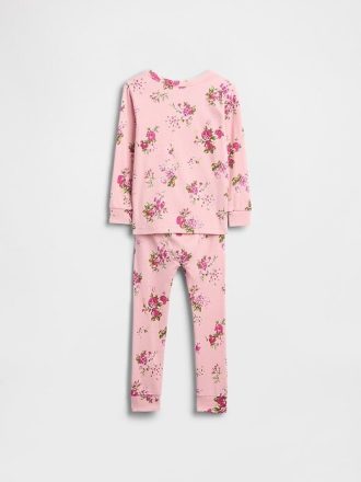 Conjunto de pijama de algodón orgánico cepillado para bebés y niños pequeños