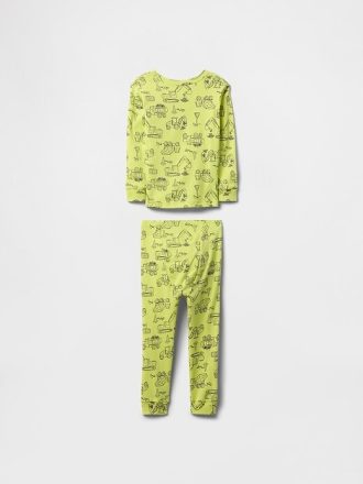 Conjunto de pijama de algodón orgánico cepillado para bebés y niños pequeños