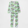 Conjunto de pijama de algodón orgánico cepillado para bebés y niños pequeños