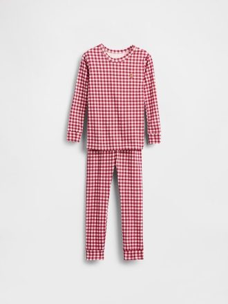 Conjunto de pijama de algodón orgánico cepillado para bebés y niños pequeños
