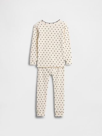 Conjunto de pijama de algodón orgánico cepillado para bebés y niños pequeños