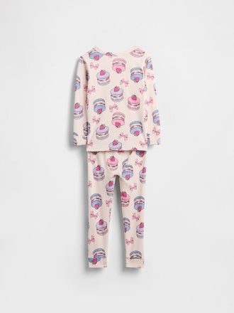 Conjunto de pijama de algodón orgánico cepillado para bebés y niños pequeños