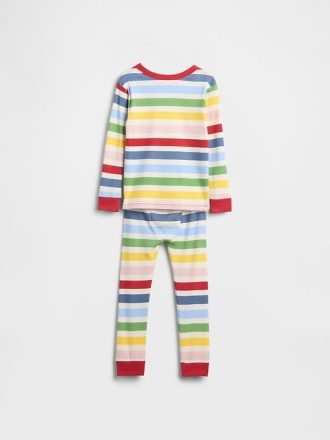 Conjunto de pijama de algodón orgánico cepillado para bebés y niños pequeños