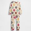 Conjunto de pijama de algodón orgánico cepillado para bebés y niños pequeños