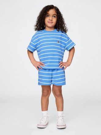 Conjunto de rayas con textura de felpa para bebé y niño pequeño