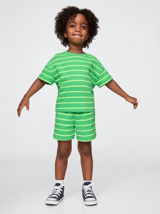 Conjunto de rayas con textura de felpa para bebé y niño pequeño