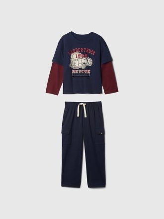 Conjunto de ropa cargo para bebés y niños pequeños que se puede combinar