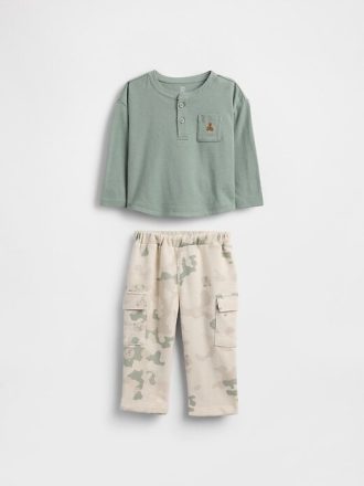 Conjunto de ropa Henley con bolsillo para bebé