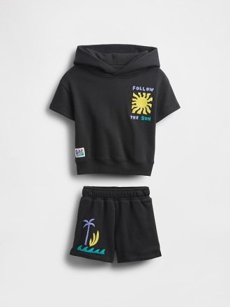 Conjunto de sudadera con capucha vintage suave para bebé y niño pequeño