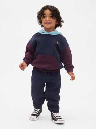 Conjunto de sudadera con capucha y bloques de color vintage para bebé y niño pequeño
