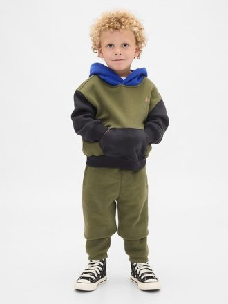 Conjunto de sudadera con capucha y bloques de color vintage para bebé y niño pequeño