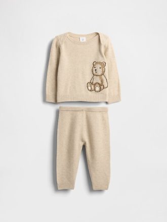 Conjunto de suéter de oso Brannan para bebé CashSoft Conjunto de suéter de oso Brannan para bebé CashSoft