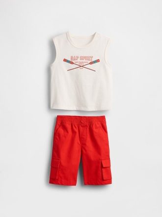 Conjunto deportivo con logotipo para bebés y niños pequeños