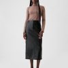 Falda midi cargo de cuero vegano Falda midi cargo de cuero vegano
