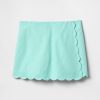 Falda pantalón cruzada festoneada de lino y algodón para niños Falda pantalón cruzada festoneada de lino y algodón para niños