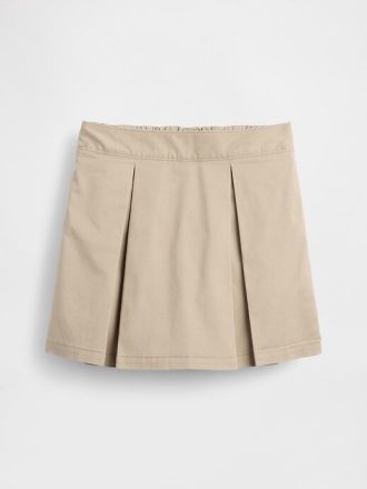 Falda pantalón plisada caqui fácil de usar para niños Falda pantalón plisada caqui fácil de usar para niños