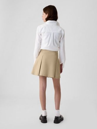 Falda pantalón plisada de color caqui para niños Falda pantalón plisada de color caqui para niños