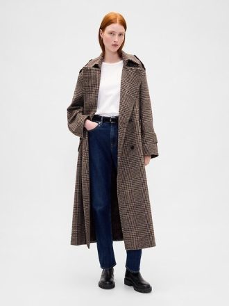 Gabardina de espiga de mezcla de lana Gabardina de espiga de mezcla de lana