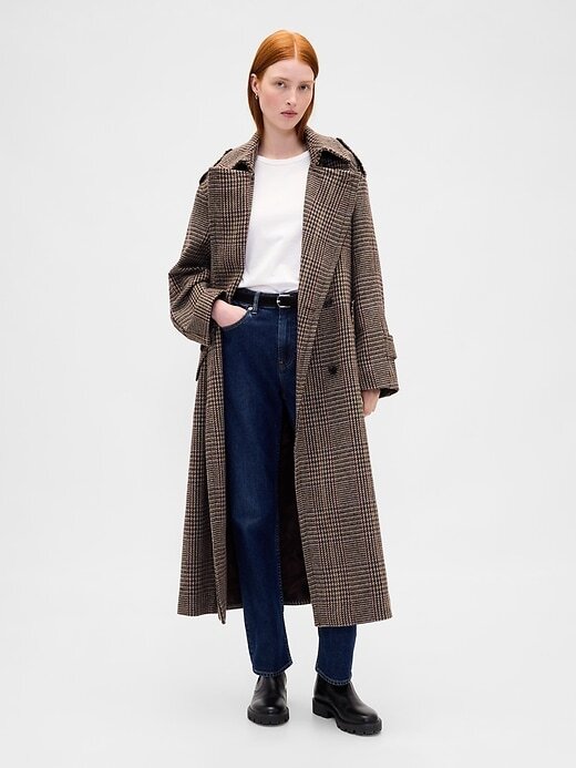 Gabardina de espiga de mezcla de lana Gabardina de espiga de mezcla de lana