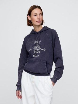 Gap × DÔEN Sudadera con capucha raglán con logotipo de peso pesado para adultos