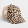 Gorra de camionero de pana con estampado de leopardo para niños Gorra de camionero de pana con estampado de leopardo para niños