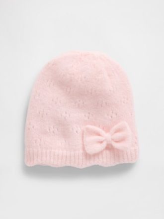 Gorro de punto con lazo para bebés y niños pequeños