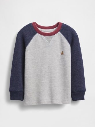 Jersey de cuello redondo texturizado para bebés y niños pequeños