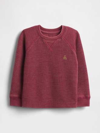 Jersey de cuello redondo texturizado para bebés y niños pequeños