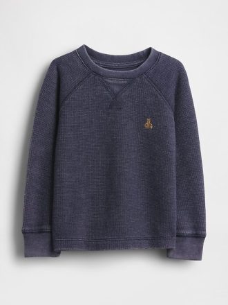 Jersey de cuello redondo texturizado para bebés y niños pequeños