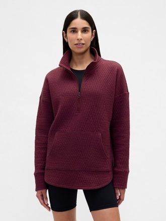 Jersey de jacquard acolchado con media cremallera GapFit
