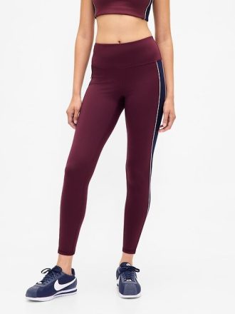 Leggings de rayas de tiro alto y largo completo GapFit
