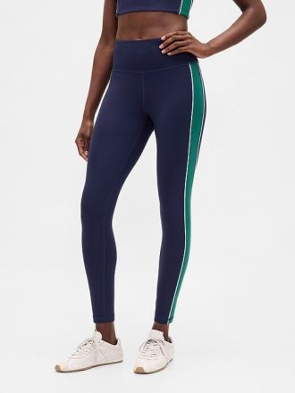 Leggings de rayas de tiro alto y largo completo GapFit