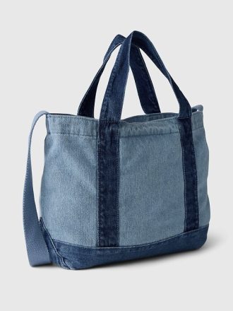 Mini bolso tote con correa vaquera y logotipo de Gap Mini bolso tote con correa vaquera y logotipo de Gap