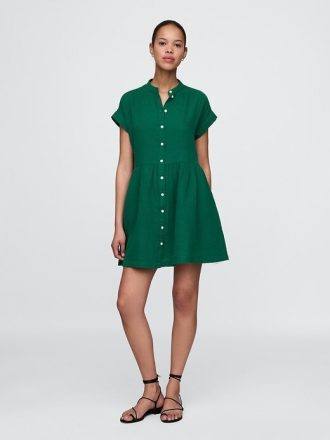 Minivestido camisero de gasa de algodón