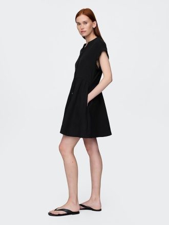 Minivestido camisero de gasa de algodón