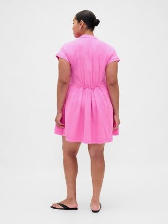 Minivestido camisero de gasa de algodón