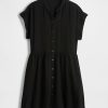 Minivestido camisero de gasa de algodón Minivestido camisero de gasa de algodón