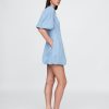 Minivestido camisero de mezclilla con burbujas