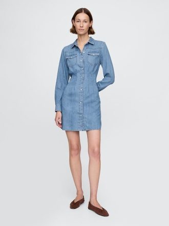 Minivestido camisero vaquero estilo western