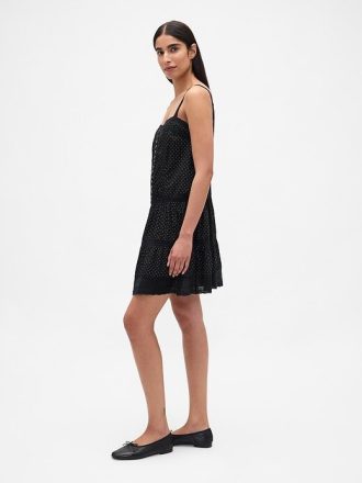 Minivestido de cintura baja con ribete de encaje