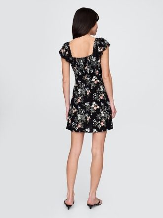 Minivestido de crepé con mangas onduladas