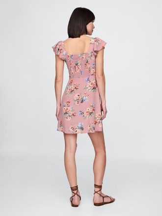 Minivestido de crepé con mangas onduladas