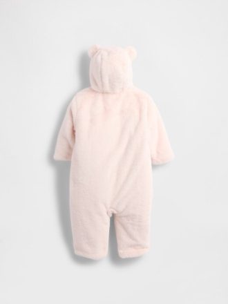 Mono de una pieza con capucha de oso de piel sintética para bebé Mono de una pieza con capucha de oso de piel sintética para bebé