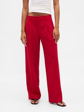 Pantalones 365 de tiro bajo, plisados  y de pierna ancha